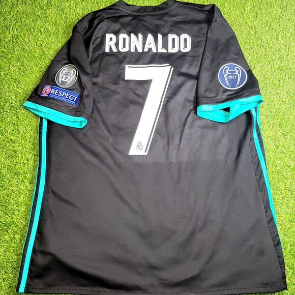 Cristiano Ronaldo Real Madrid 2017 2018 UEFA Away Soccer Jersey Shirt XL - Picture 1 of 9